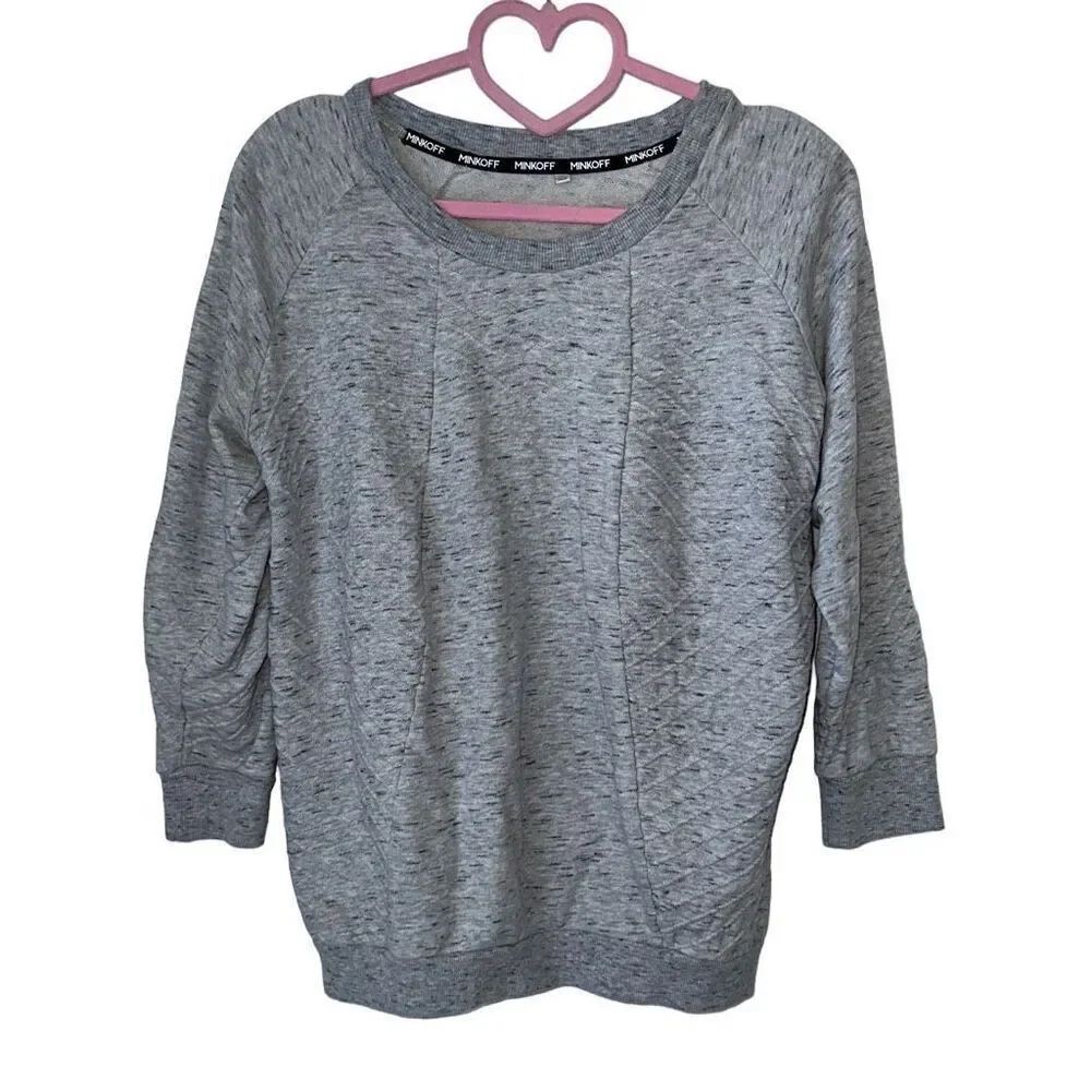 Rebecca Minkoff Women’s Grey 3/4 Sleeve Pullover Top | Size XS